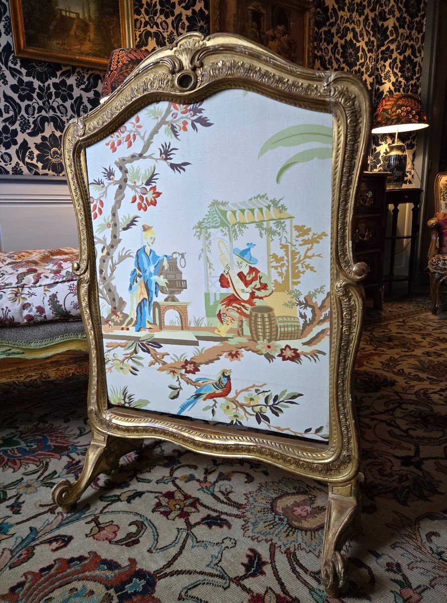 écran De Cheminée En Bois Doré époque Second Empire 