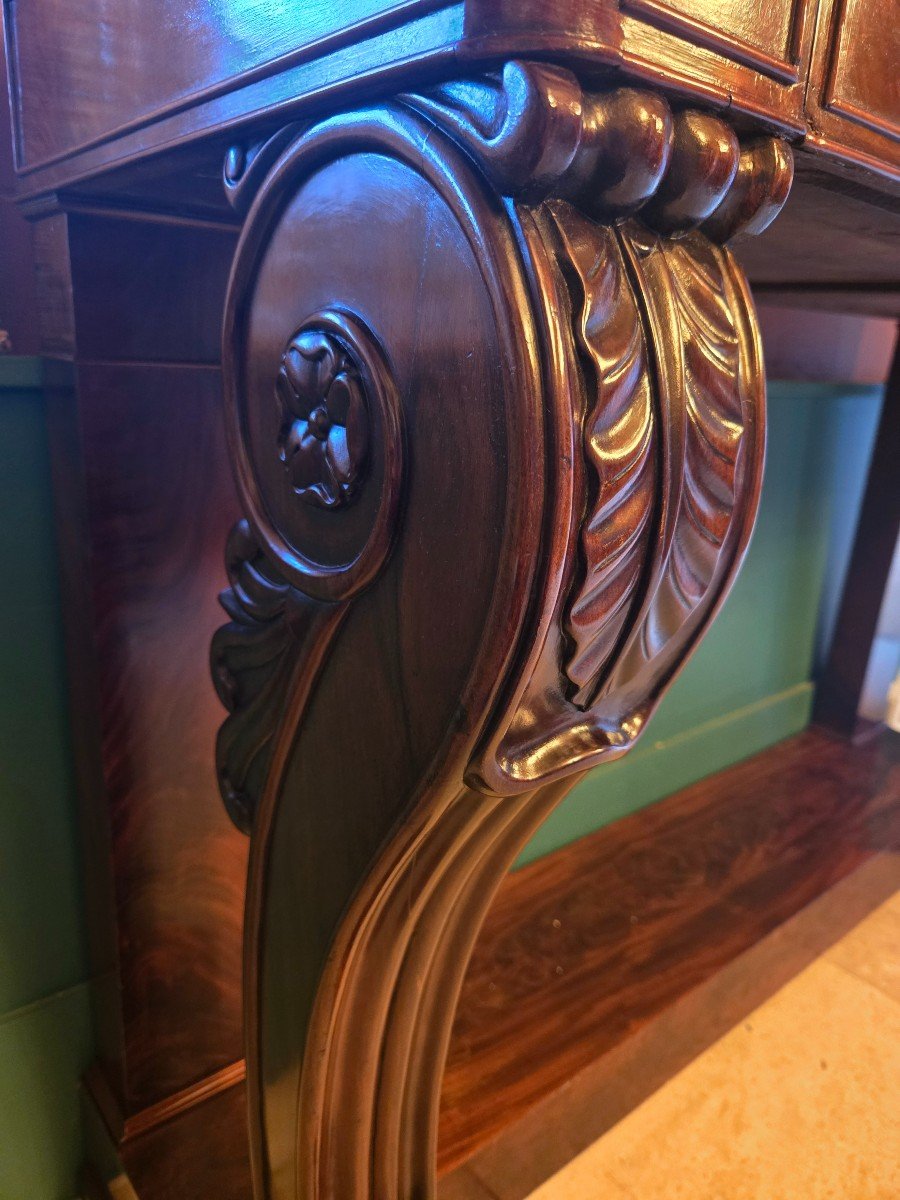 Mahogany Console Attributed To Jacob Frères, With Inventory Number.-photo-3
