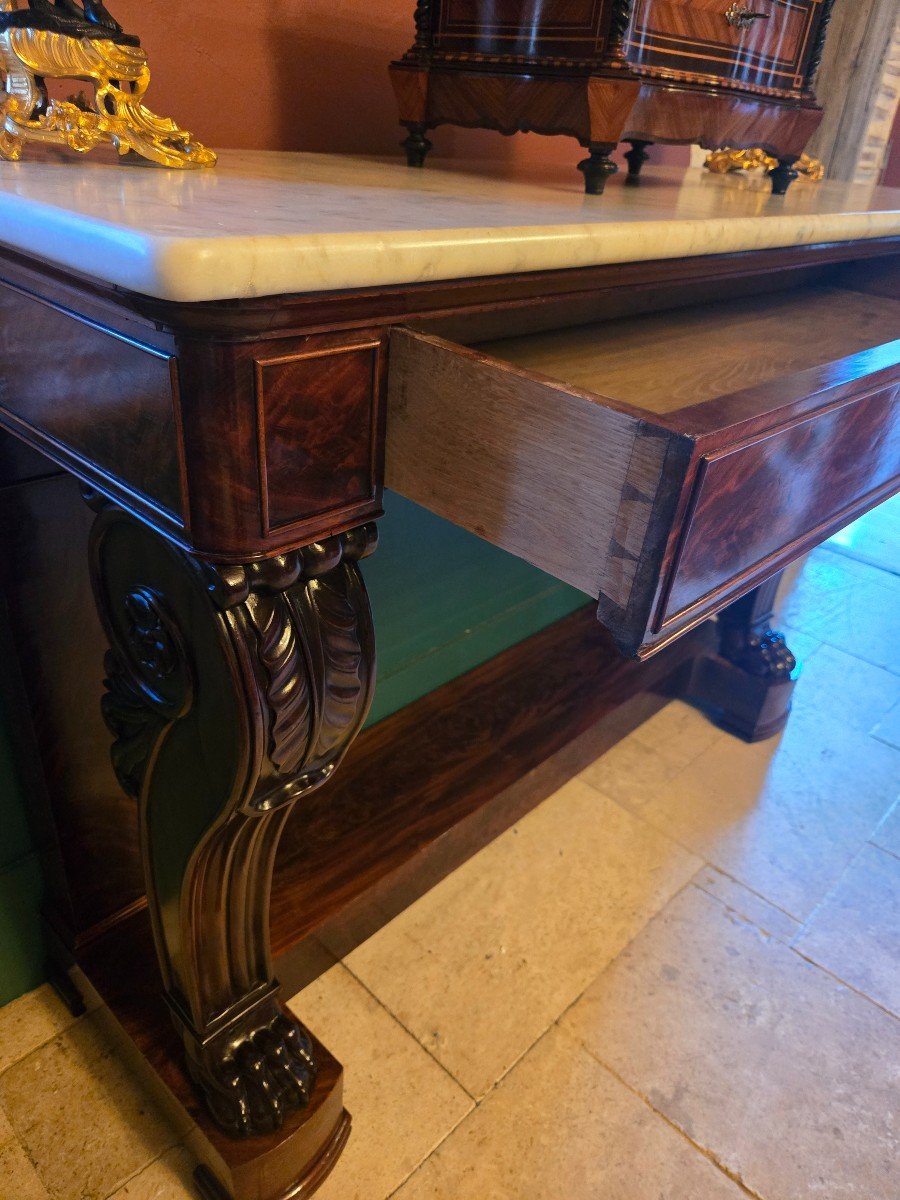 Mahogany Console Attributed To Jacob Frères, With Inventory Number.-photo-5
