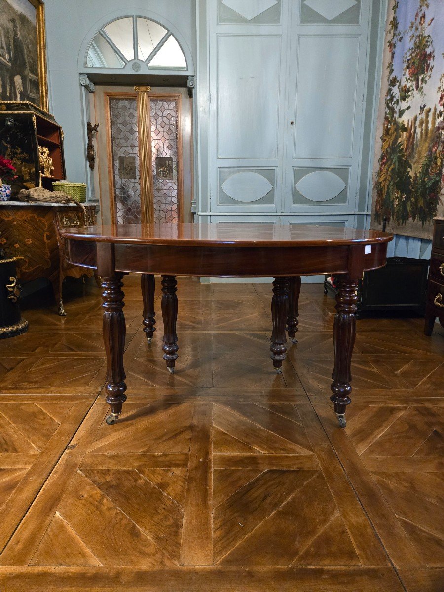 Grande Table De Salle à Manger En Acajou, époque XIXème.-photo-3