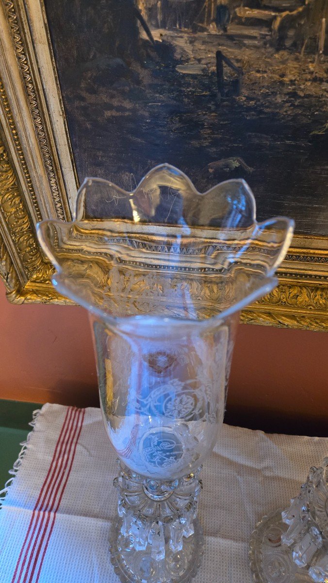 Pair Of Crystal Tealight Holders, From Maison Baccarat.-photo-3