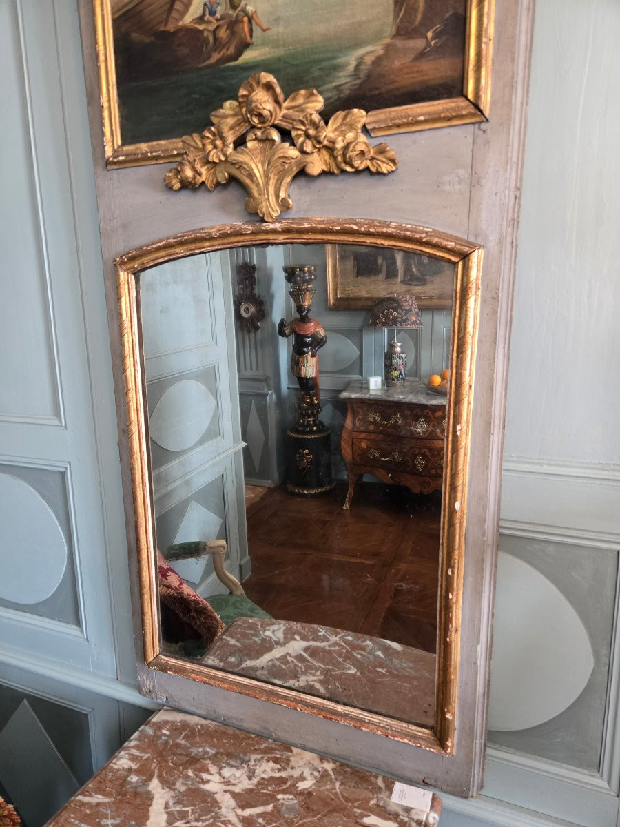 Trumeau With Seaside Painting, 18th Century.  -photo-2