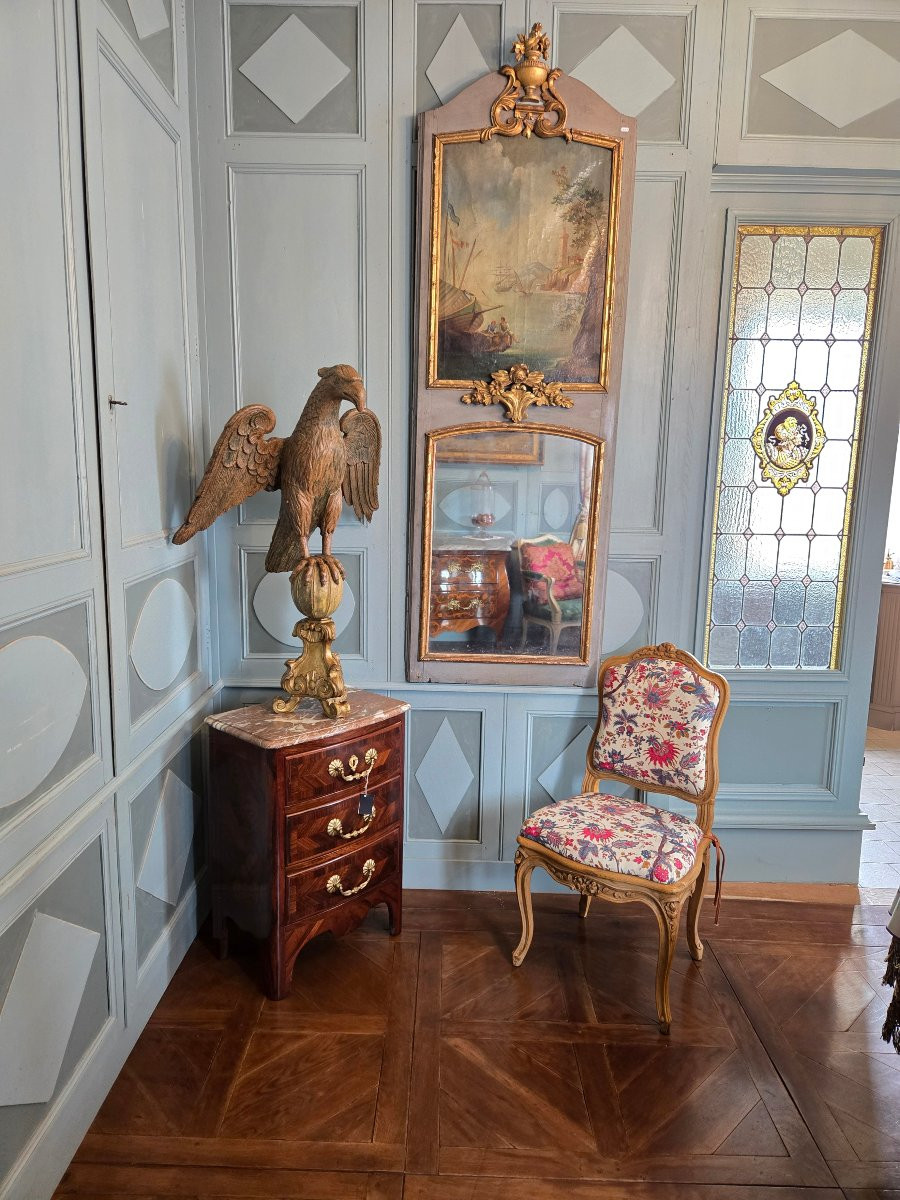 Aigle En Bois Sculpté En Ronde Bosse, époque XVIIIème Siècle. -photo-8