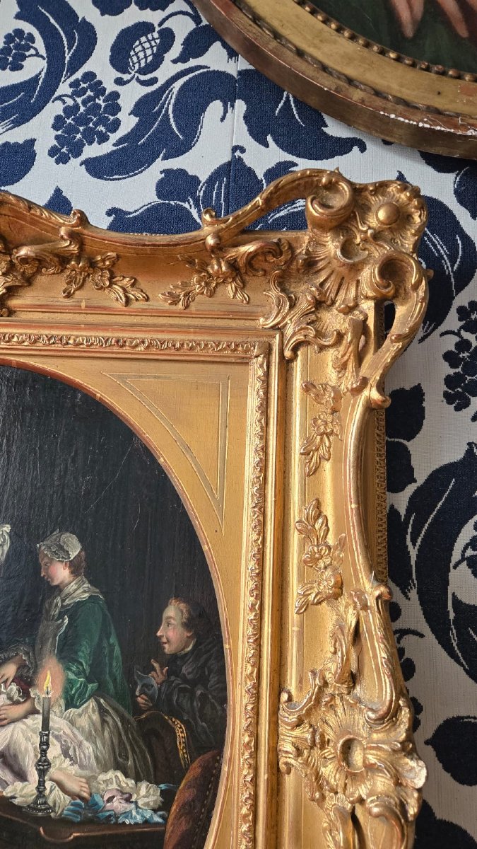 « Après Le Bal », Huile Sur Toile D’un Suiveur De J.f De Troy. -photo-3