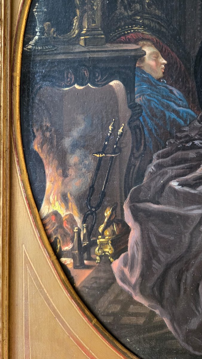 « Après Le Bal », Huile Sur Toile D’un Suiveur De J.f De Troy. -photo-3
