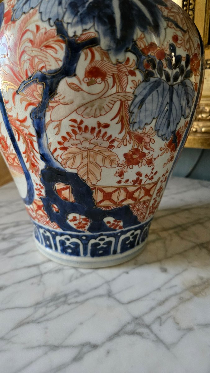 Paire De Lampes En Porcelaine Imari,  XIXeme.-photo-2