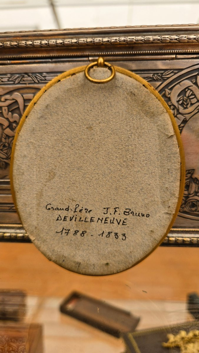 Machera Ferdinand, Miniature Sur Papier 1819, Mr Devilleneuve -photo-1