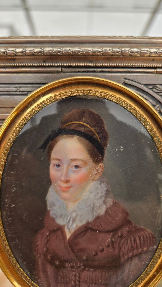 Machera Ferdinand, Miniature Datée 1817, Mme De Lavalette -photo-3