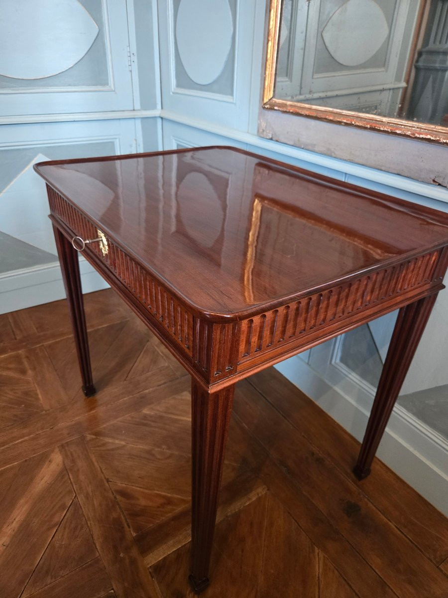 Solid Mahogany Cabaret Table – Louis XVI Period, Port Work  -photo-2