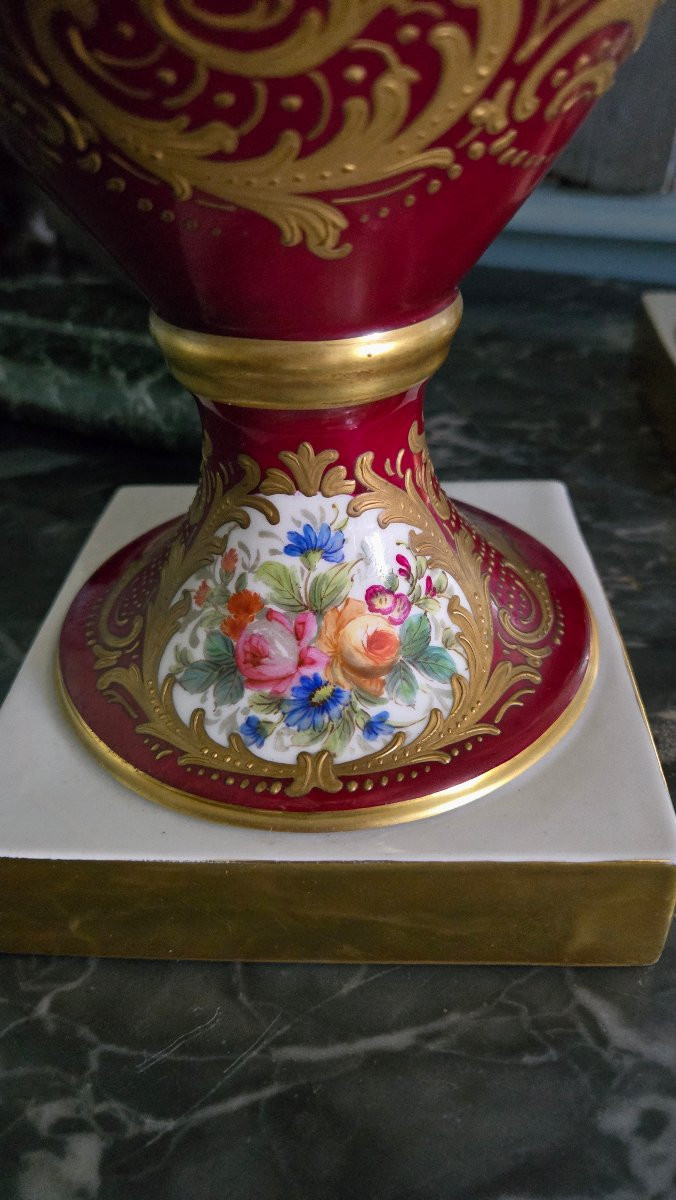 Importante Paire De Vases En Porcelaine De Paris Signés Jules Tiélès – époque Napoléon III -photo-5