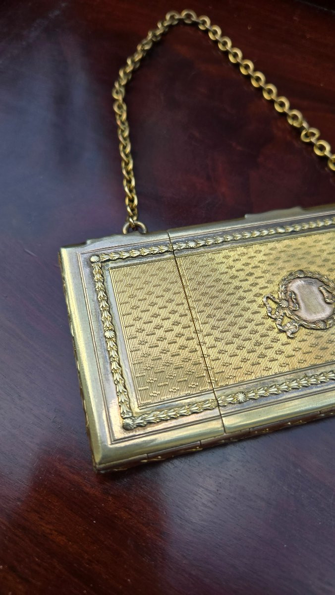 Powder Compact Or Minaudière In Gilt Metal, Circa 1900–1920-photo-2