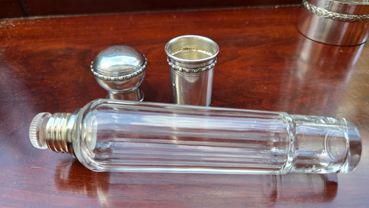 Flacon à Mélisse En Argent Et Cristal, Vers 1905–1910-photo-2