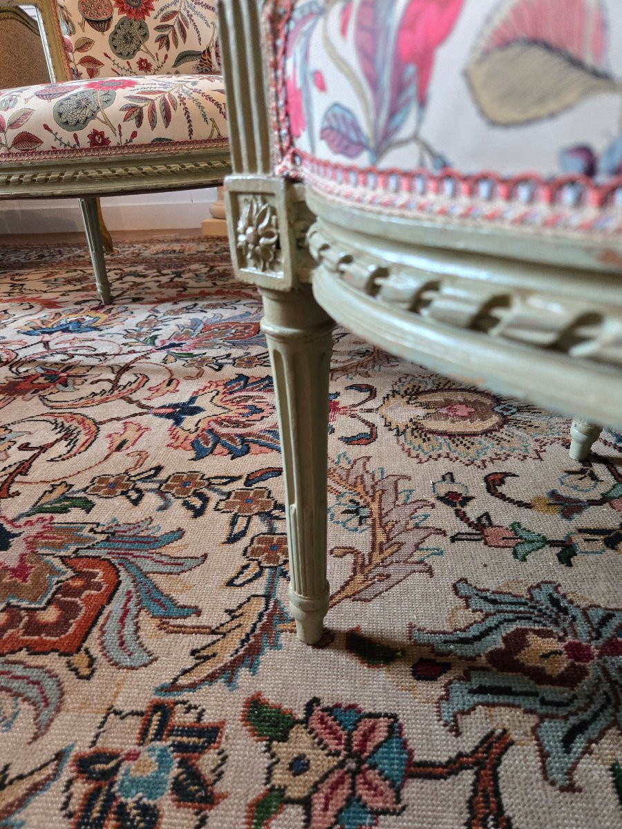 Série De Quatre Fauteuils Cabriolet D’époque Louis XVI Attribués à Jean-baptiste III Lelarge.-photo-4