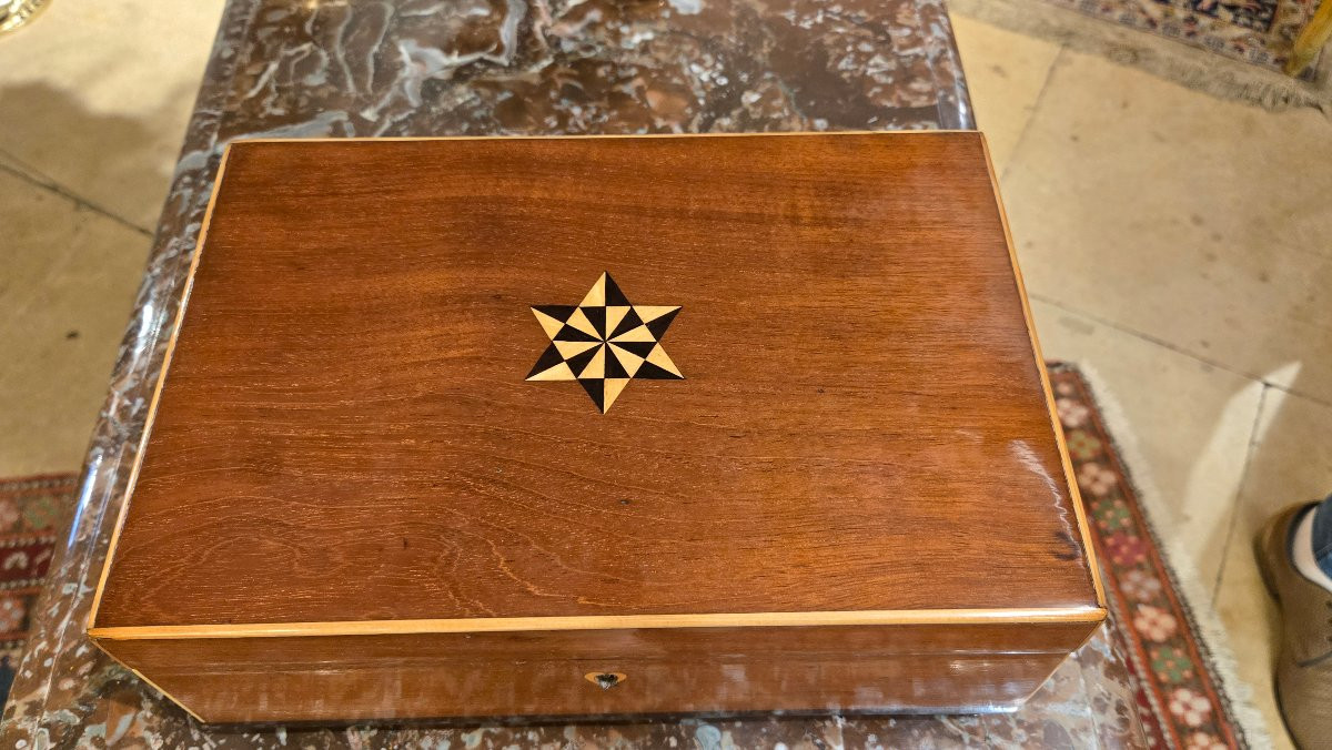 Coffret en acajou massif – XIXe-photo-3