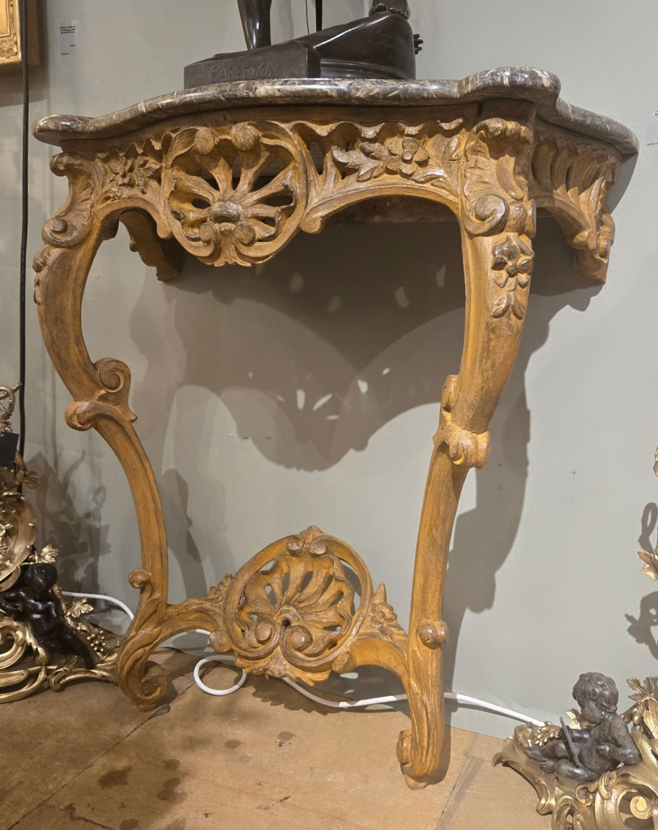 Louis XV Style Wall Console, 19th Century French Work.