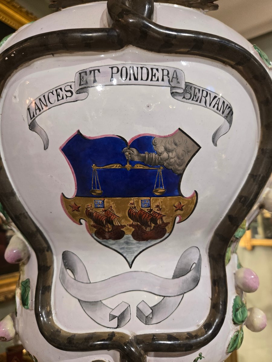 paire de grands pots à pharmacie en faïence polychrome – Est de la France, XIXe siècle.-photo-6