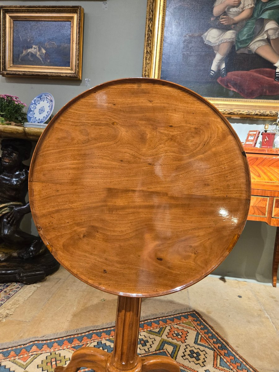 Louis XVI Period Cabaret Pedestal Table In Solid Mahogany – Circa 1780.-photo-1