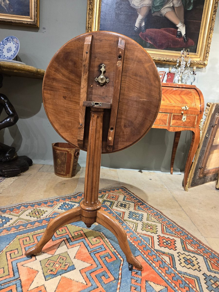 Louis XVI Period Cabaret Pedestal Table In Solid Mahogany – Circa 1780.-photo-2