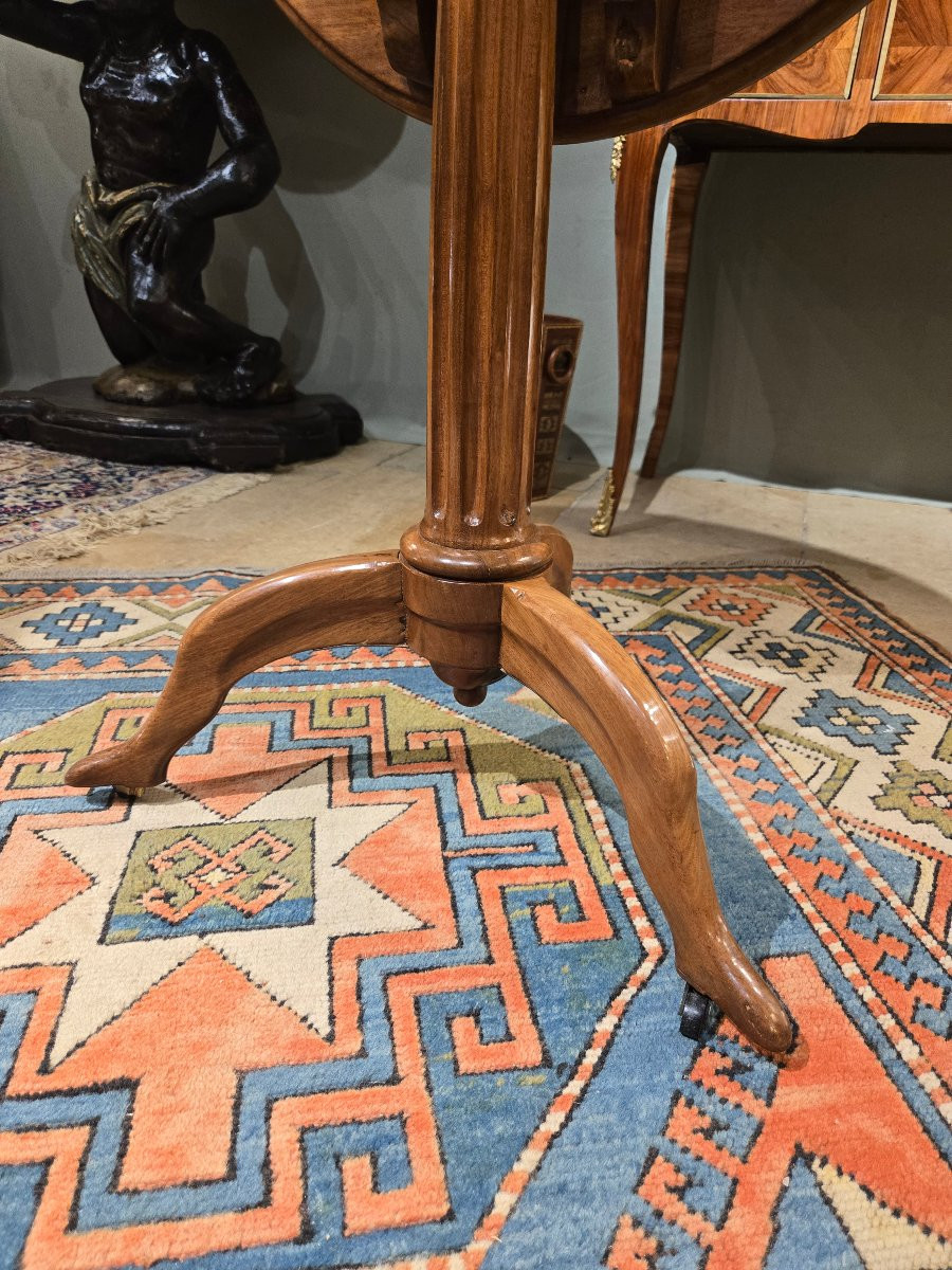 Louis XVI Period Cabaret Pedestal Table In Solid Mahogany – Circa 1780.-photo-3