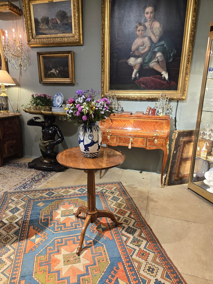 Louis XVI Period Cabaret Pedestal Table In Solid Mahogany – Circa 1780.-photo-8