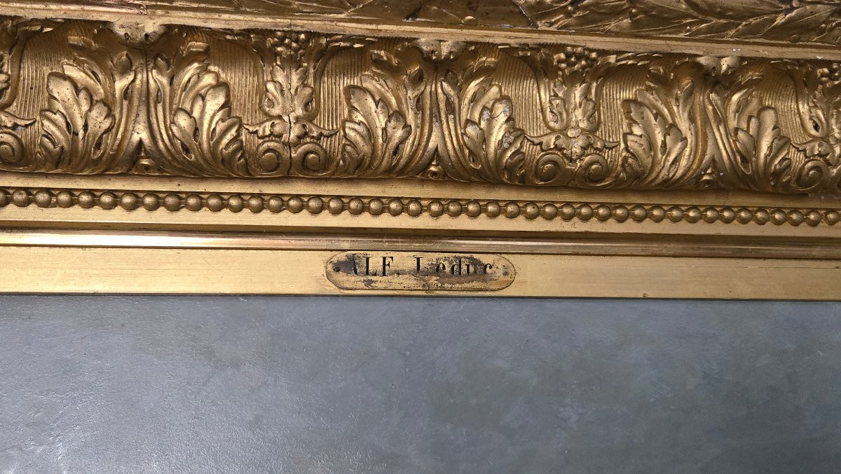 Alfred Leduc (1850–1913) "En train de brouter"   Huile sur toile,signée en bas à droite-photo-2