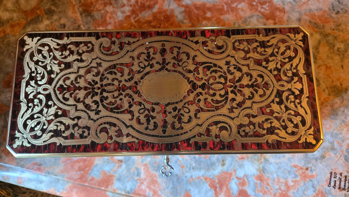 Boîte à gants en marqueterie Boulle – époque Napoléon III.-photo-2