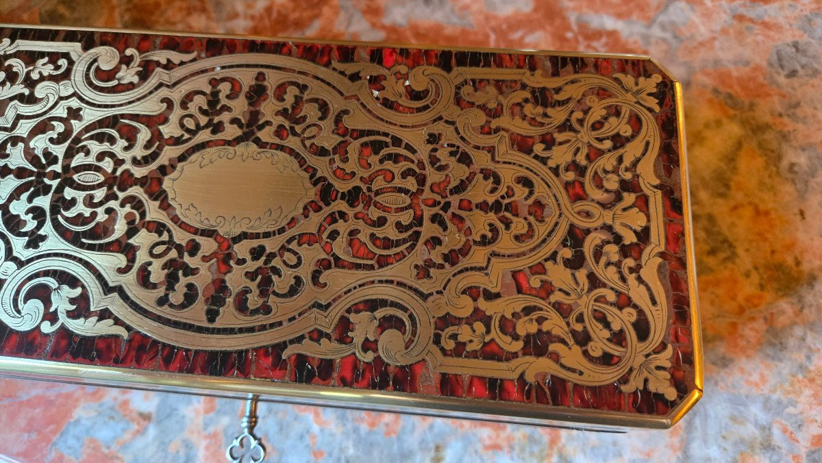 Boîte à gants en marqueterie Boulle – époque Napoléon III.-photo-4