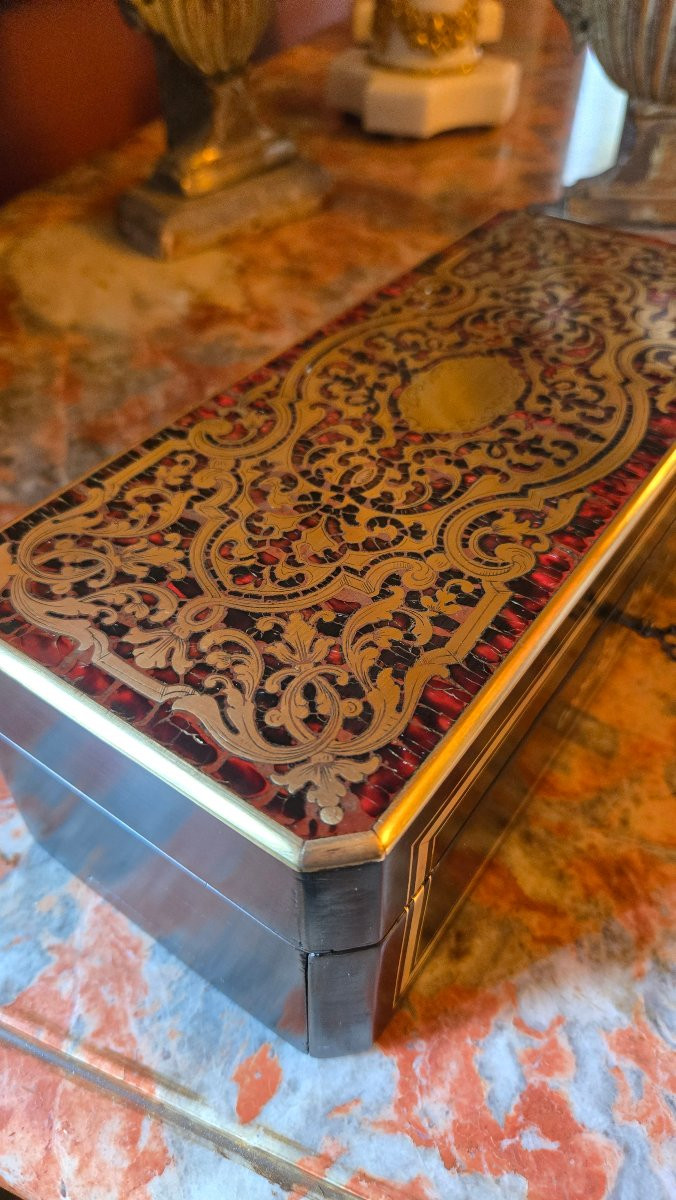Boîte à gants en marqueterie Boulle – époque Napoléon III.-photo-4