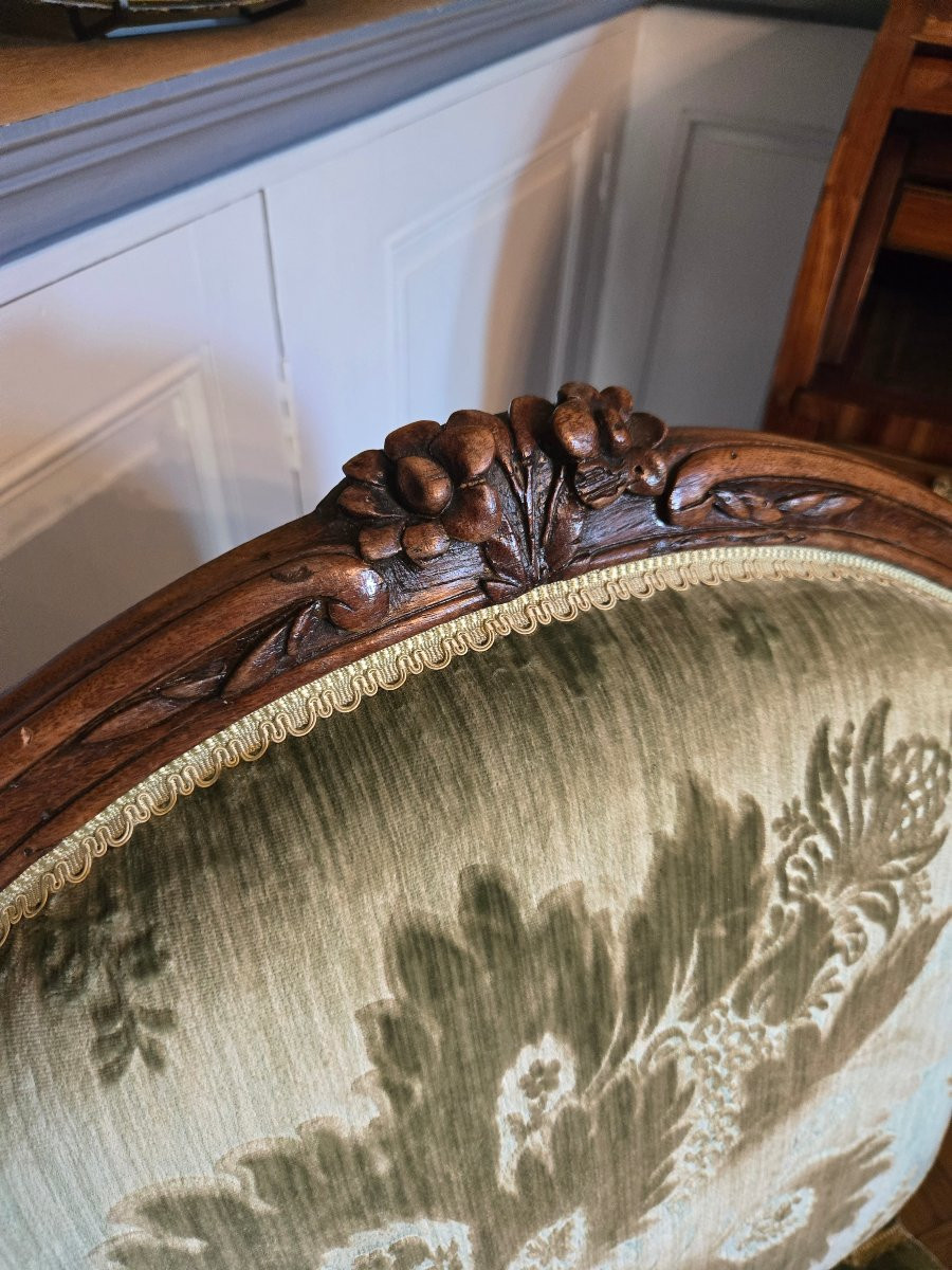Pair Of Walnut Armchairs, Louis XV Period.-photo-3