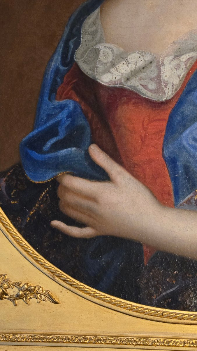 Portrait Of A Woman Known As At Fontange, Oil On Canvas, 17th Century-photo-1