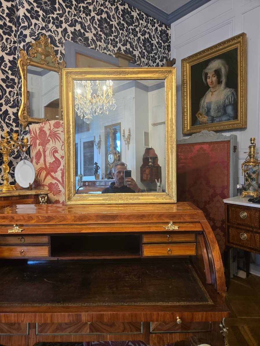 Miroir à cadre en bois doré – Époque Empire / Restauration, vers 1815–1830.  -photo-2