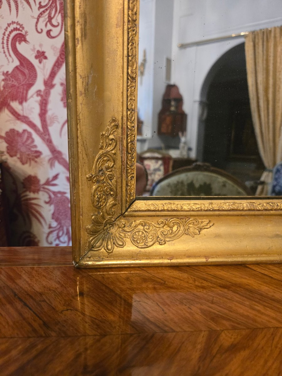 Miroir à cadre en bois doré – Époque Empire / Restauration, vers 1815–1830.  -photo-3