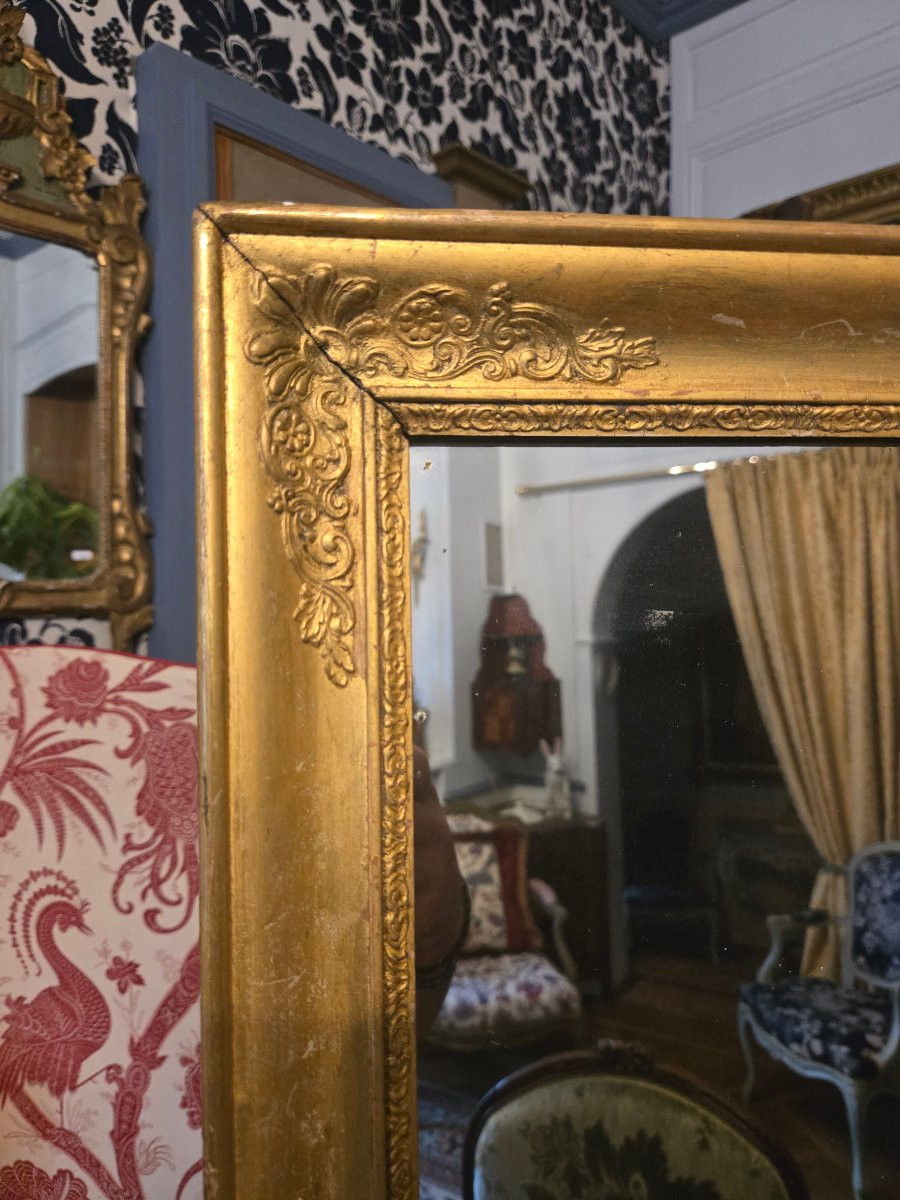 Miroir à cadre en bois doré – Époque Empire / Restauration, vers 1815–1830.  -photo-4