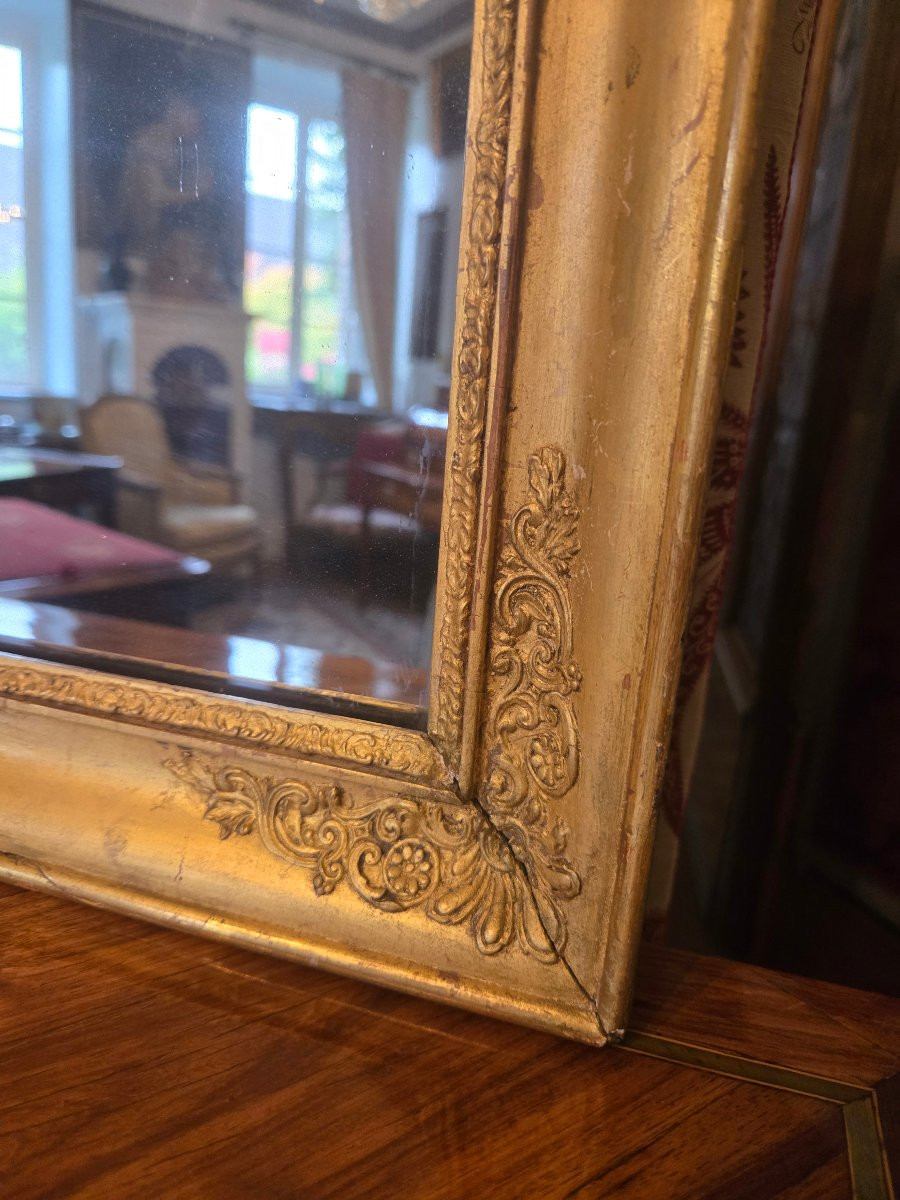 Miroir à cadre en bois doré – Époque Empire / Restauration, vers 1815–1830.  -photo-1