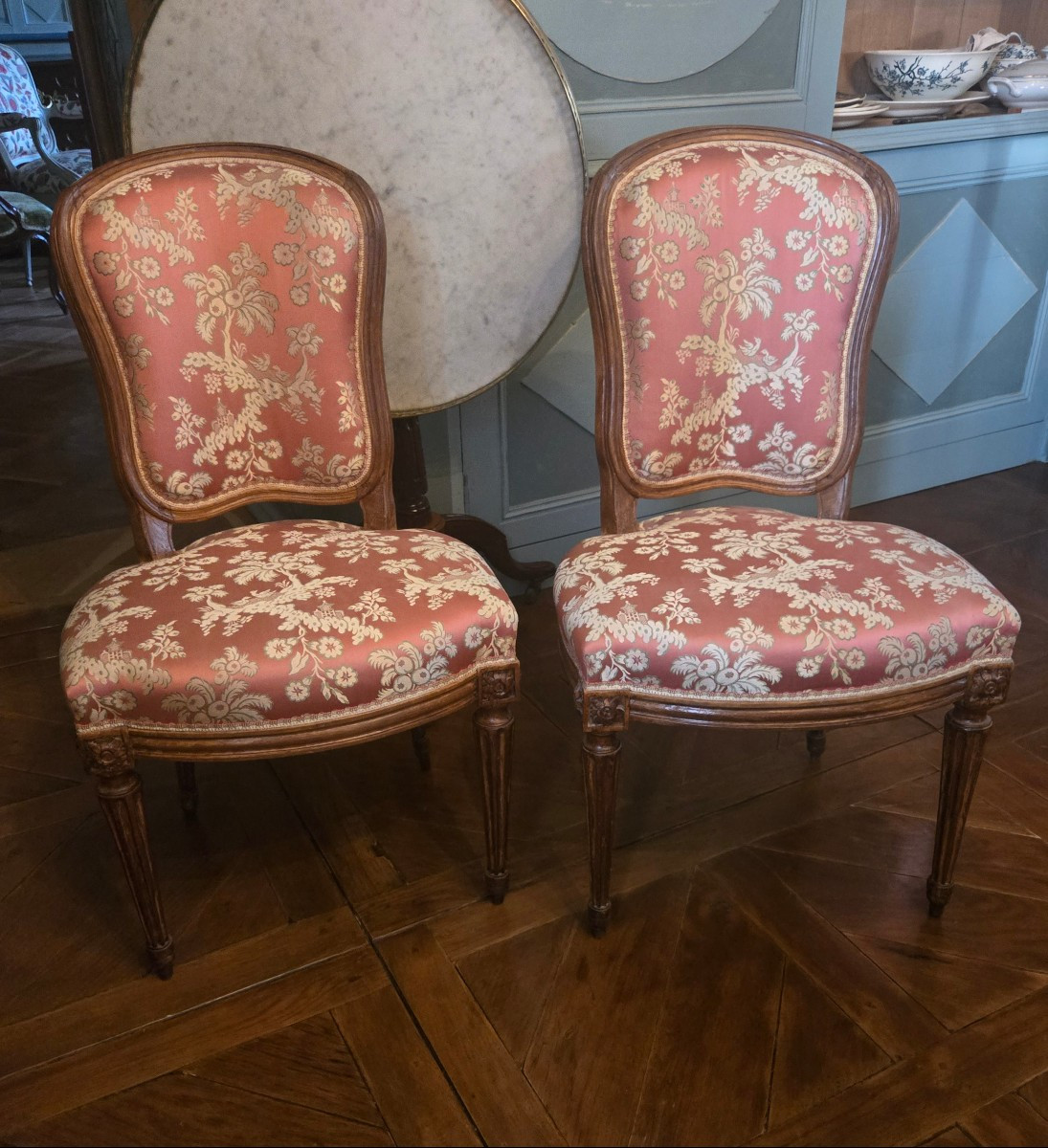 Pair Of Transition Louis XV – Louis XVI Chairs, Parisian Work, Circa 1765–1775.