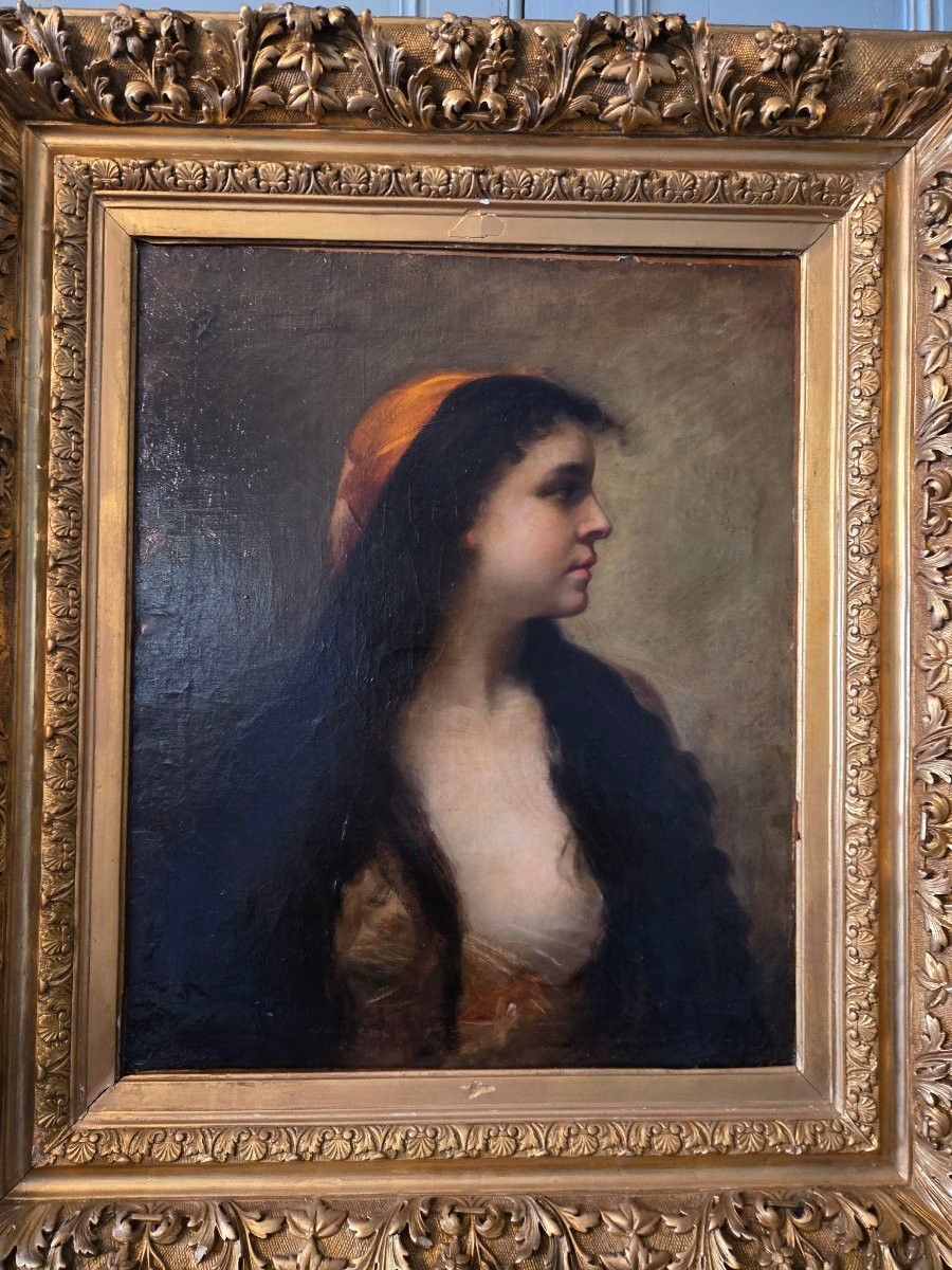 Saint Jean Girard (19th Century) – Young Oriental Woman With A Saffron Shawl.  -photo-2