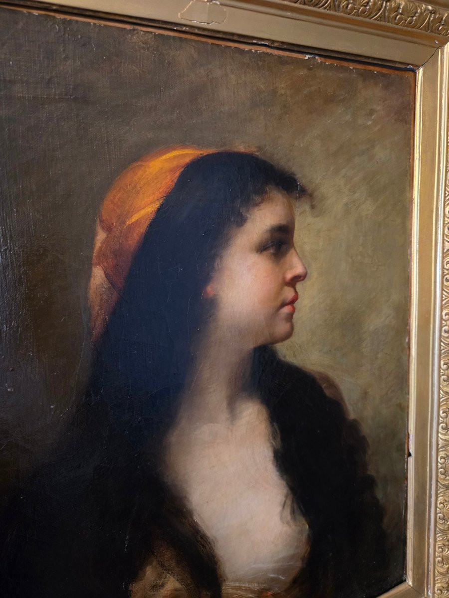 Saint Jean Girard (19th Century) – Young Oriental Woman With A Saffron Shawl.  -photo-3