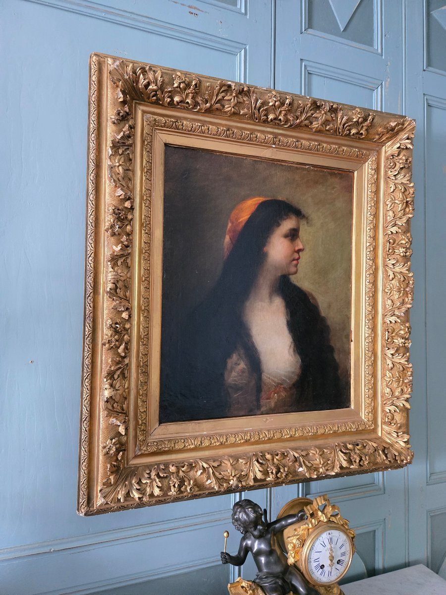 Saint Jean Girard (19th Century) – Young Oriental Woman With A Saffron Shawl.  -photo-4