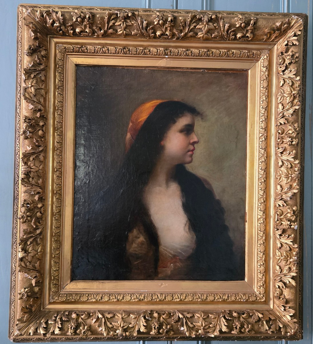 Saint Jean Girard (19th Century) – Young Oriental Woman With A Saffron Shawl.  