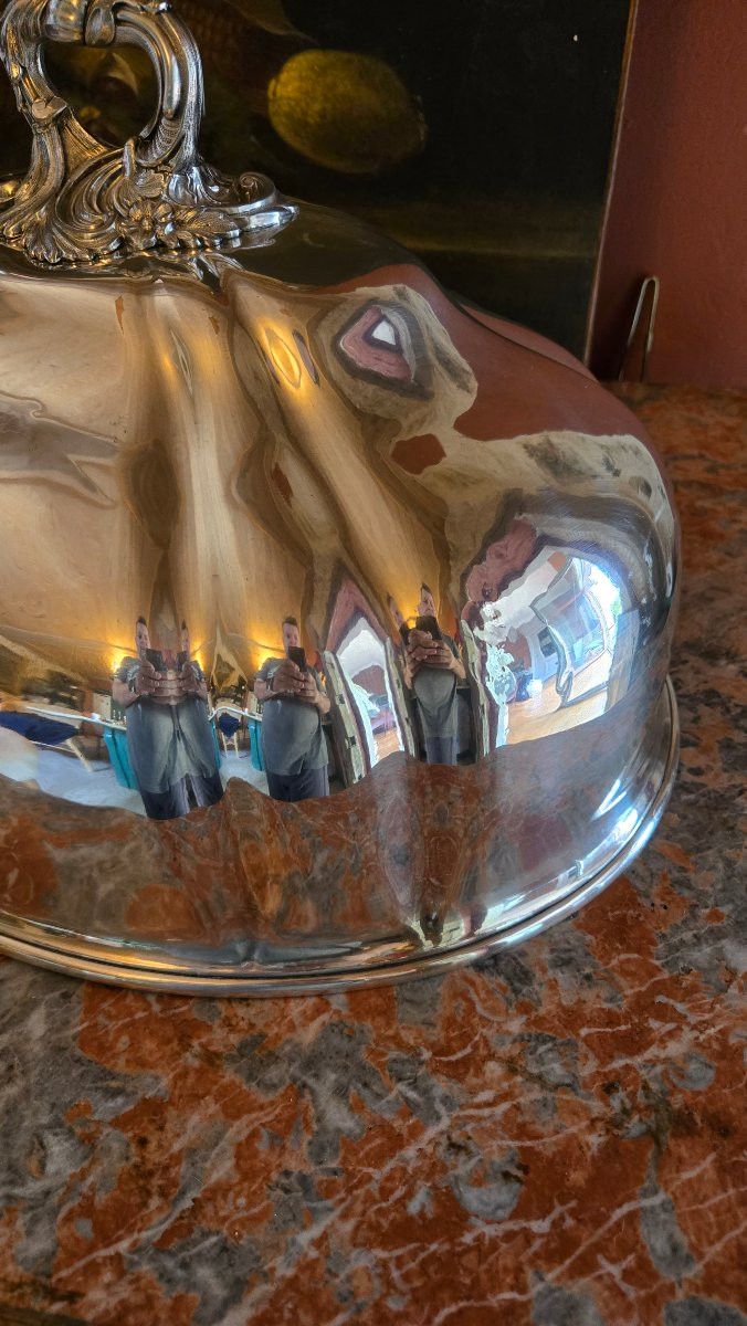 Large Silver-plated Table Bell – Napoleon III, 19th Century-photo-4