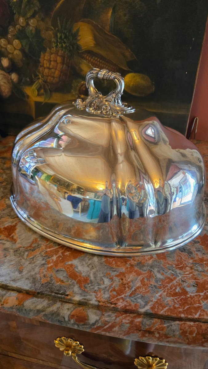 Large Silver-plated Table Bell – Napoleon III, 19th Century-photo-1