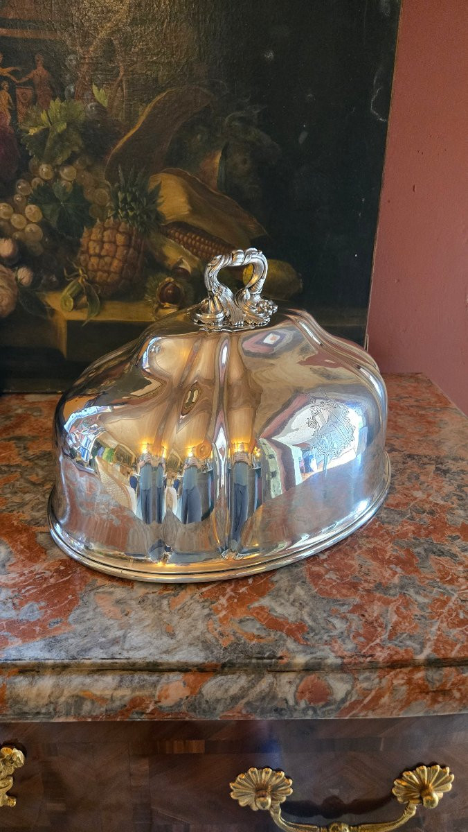 Large Silver-plated Table Bell – Napoleon III, 19th Century-photo-3