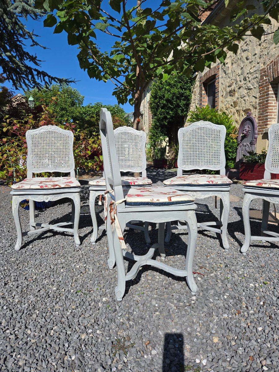 Suite de six chaises à la Reine d’époque Louis XV.  Paris, vers 1735–1750-photo-5