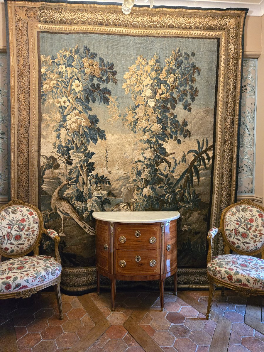 Half-moon Chest Of Drawers From The Louis XVI Period, Parisian Work.  -photo-8