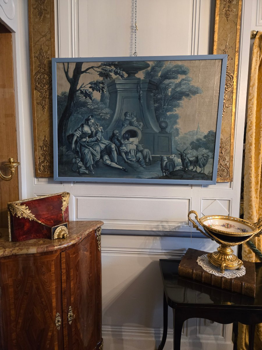 Dessus-de-porte (2) — France, XVIIIe siècle, travail d’un suiveur de Christophe Huet .-photo-6