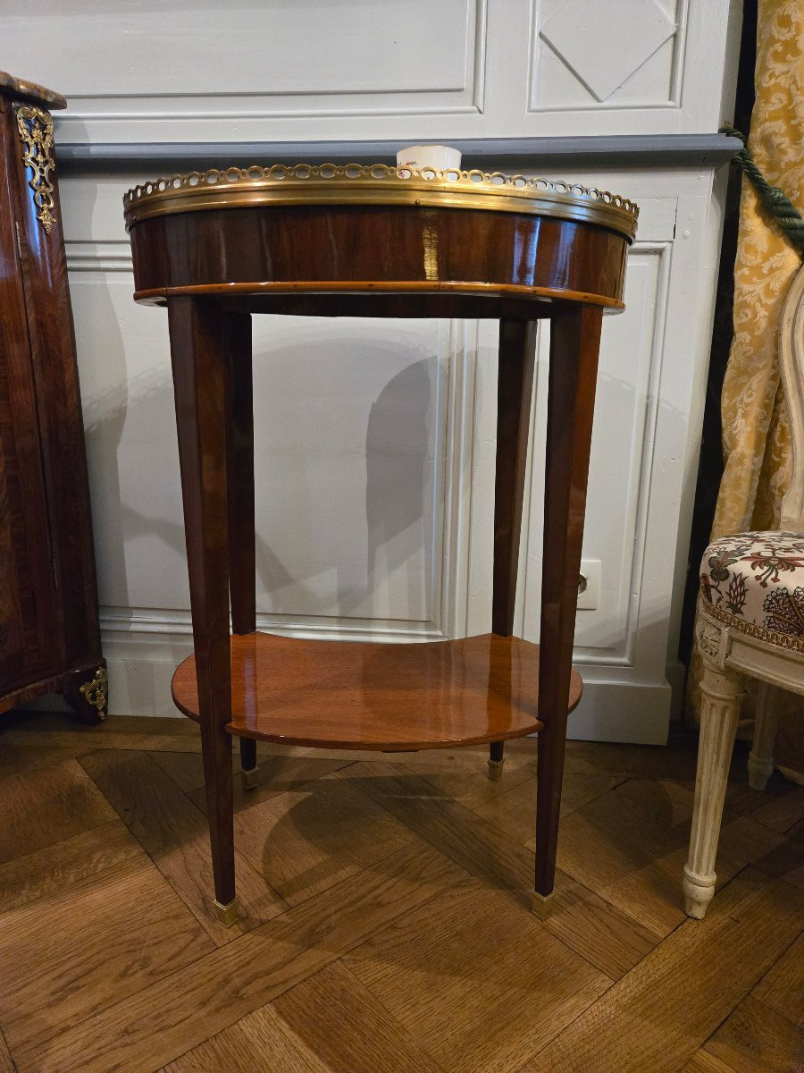 Oval Cabaret Table In Aleppo Breccia, Louis XVI Period.  -photo-1