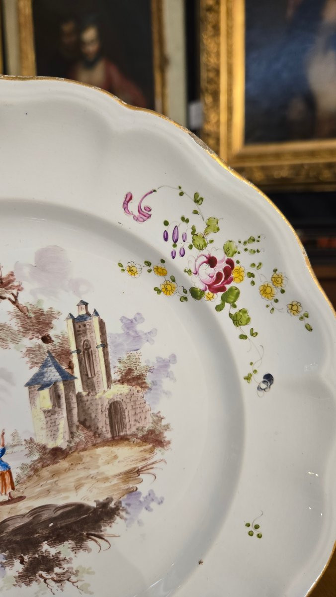 Pair Of Höchst Earthenware Plates, 18th Century-photo-3