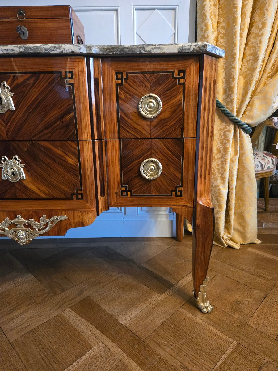 “greek-style” Chest Of Drawers In Violet And Rosewood, Work Attributed To Lyon Around 1780.  -photo-4