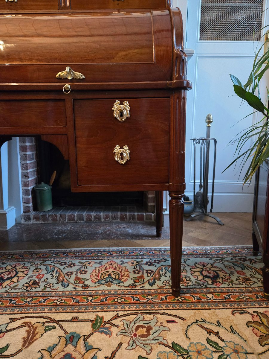 Louis XVI Period Cylinder Desk – Stamped J. Manser And Jme.  -photo-3
