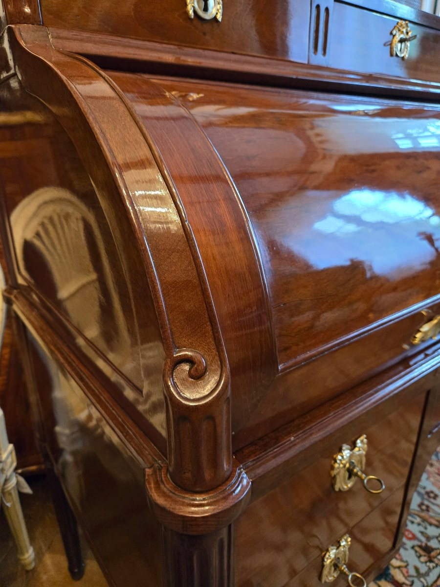 Louis XVI Period Cylinder Desk – Stamped J. Manser And Jme.  -photo-1